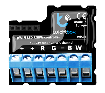 wLightBox BleBox sterownik WiFi oświetlenia taśm LED Mono RGB i RGBW 12-24V